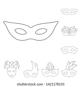 Vector design of masquerade  and mystery icon. Collection of masquerade  and festival stock symbol for web.