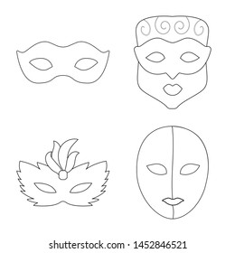 Vector design of masquerade and mystery sign. Set of masquerade and festival vector icon for stock.