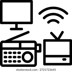 Diseño de Vector Estilo de icono de medios masivos