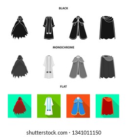 Vector design of material and clothing icon. Collection of material and garment stock vector illustration.