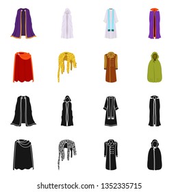 Vector design of material and clothing icon. Set of material and garment vector icon for stock.