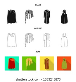 Vector design of material and clothing icon. Collection of material and garment vector icon for stock.