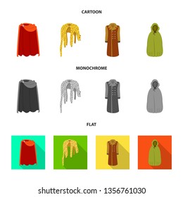 Vector design of material and clothing icon. Set of material and garment stock vector illustration.