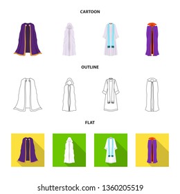 Vector design of material and clothing icon. Collection of material and garment stock symbol for web.