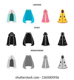 Vector design of material and clothing icon. Collection of material and garment stock symbol for web.