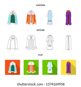 Vector design of material and clothing icon. Collection of material and garment stock vector illustration.