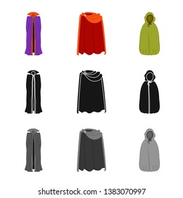 Vector design of material and clothing icon. Set of material and garment stock symbol for web.