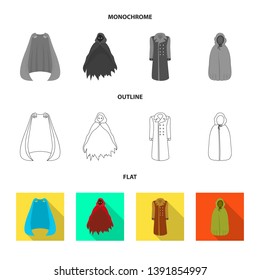 Vector design of material and clothing icon. Set of material and garment stock symbol for web.