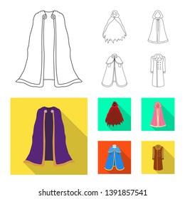 Vector design of material and clothing icon. Set of material and garment vector icon for stock.