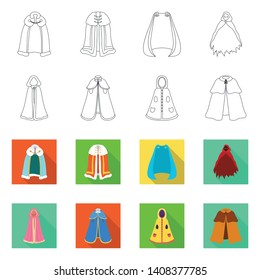 Vector design of material and clothing icon. Collection of material and garment vector icon for stock.