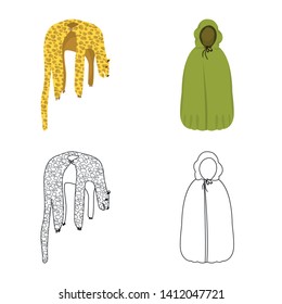 Vector design of material and clothing icon. Set of material and garment stock symbol for web.