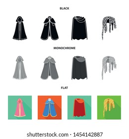 Vector design of material and clothing icon. Collection of material and garment vector icon for stock.