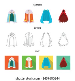 Vector design of material and clothing icon. Collection of material and garment vector icon for stock.