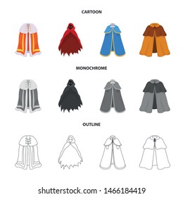 Vector design of material and clothing icon. Collection of material and garment vector icon for stock.