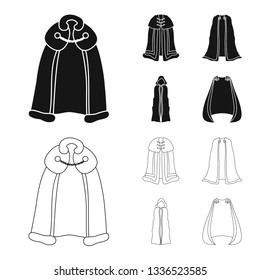 Vector design of material and clothing logo. Collection of material and garment vector icon for stock.