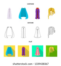 Vector design of material and clothing logo. Collection of material and garment vector icon for stock.
