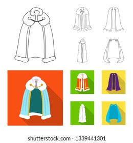 Vector design of material and clothing logo. Collection of material and garment vector icon for stock.