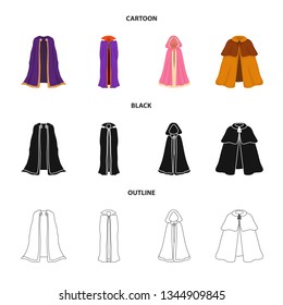 Vector design of material and clothing logo. Set of material and garment stock symbol for web.