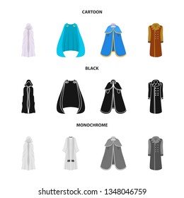 Vector design of material and clothing logo. Set of material and garment stock symbol for web.