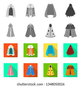 Vector design of material and clothing logo. Collection of material and garment stock vector illustration.