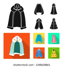 Vector design of material and clothing logo. Set of material and garment stock vector illustration.