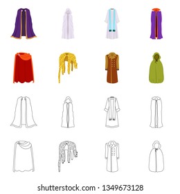 Vector design of material and clothing logo. Collection of material and garment stock vector illustration.