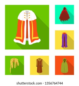Vector design of material and clothing logo. Collection of material and garment stock vector illustration.