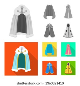 Vector design of material and clothing logo. Set of material and garment vector icon for stock.