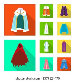 Vector design of material and clothing logo. Collection of material and garment stock vector illustration.
