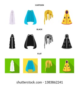 Vector design of material and clothing logo. Collection of material and garment stock vector illustration.