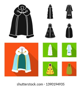 Vector design of material and clothing logo. Collection of material and garment vector icon for stock.