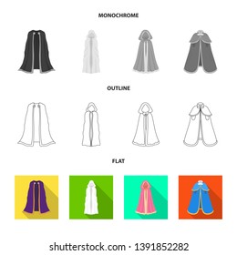 Vector design of material and clothing logo. Set of material and garment vector icon for stock.