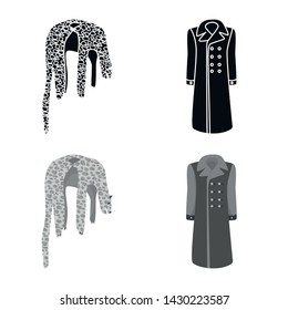 Vector design of material and clothing logo. Collection of material and garment stock vector illustration.