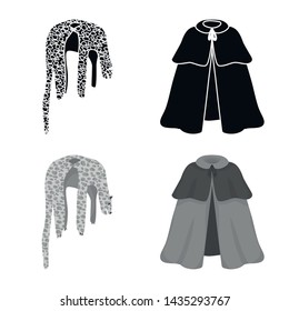 Vector design of material and clothing logo. Collection of material and garment vector icon for stock.