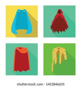 Vector design of material and clothing logo. Collection of material and garment vector icon for stock.