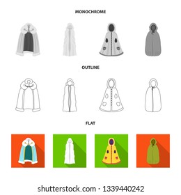 Vector design of material and clothing sign. Collection of material and garment vector icon for stock.