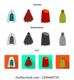 Vector design of material and clothing sign. Set of material and garment vector icon for stock.