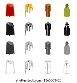 Vector design of material and clothing sign. Set of material and garment stock vector illustration.