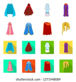 Vector design of material and clothing sign. Set of material and garment stock vector illustration.