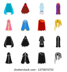 Vector design of material and clothing sign. Set of material and garment stock vector illustration.