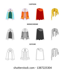 Vector design of material and clothing sign. Set of material and garment vector icon for stock.