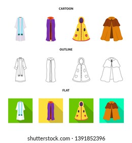 Vector design of material and clothing sign. Set of material and garment vector icon for stock.