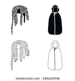 Vector design of material and clothing sign. Collection of material and garment stock vector illustration.