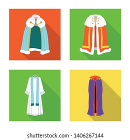 Vector design of material and clothing sign. Set of material and garment stock vector illustration.