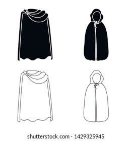 Vector design of material and clothing sign. Set of material and garment vector icon for stock.