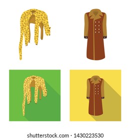 Vector design of material and clothing sign. Set of material and garment vector icon for stock.