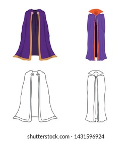 Vector design of material and clothing sign. Collection of material and garment vector icon for stock.