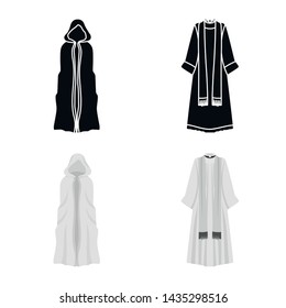 Vector design of material and clothing sign. Set of material and garment stock vector illustration.