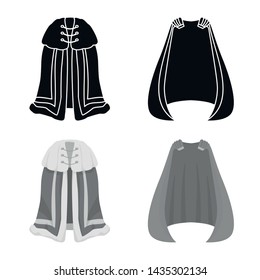 Vector design of material and clothing sign. Collection of material and garment vector icon for stock.