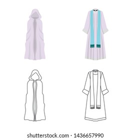 Vector design of material and clothing sign. Collection of material and garment vector icon for stock.